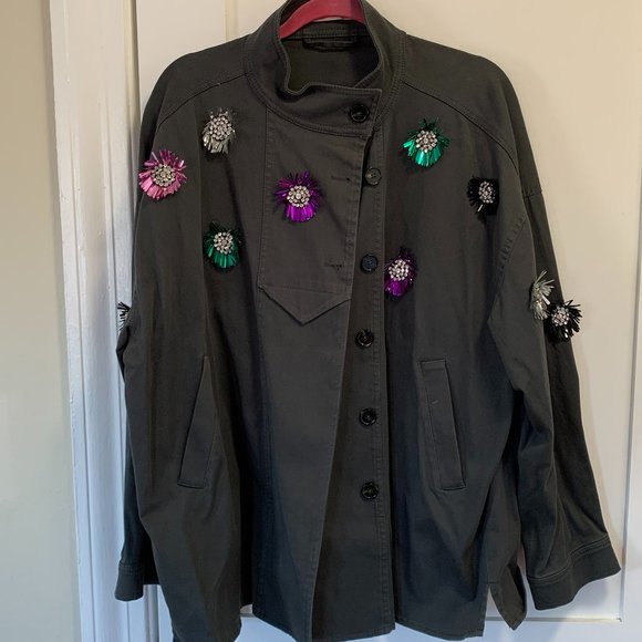 ASOS Custommade military jacket with flower embellishments - Picture 5 of 11